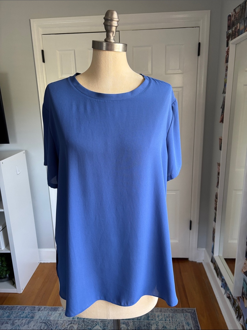 LOFT Classic Crewneck Tunic Blouse in Royal Blue